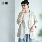 「くたっと、柔らか」 日焼け対策 M-2XL 綿麻  シングルブレスト 折り襟  カーディガン M ベージュ