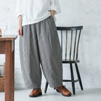 M-2XL チェック柄 通気性良い カジュアル アンクル丈（9分丈）パンツ M ブラック