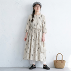 M-2XL Aライン プリント ワンピ M 写真通り
