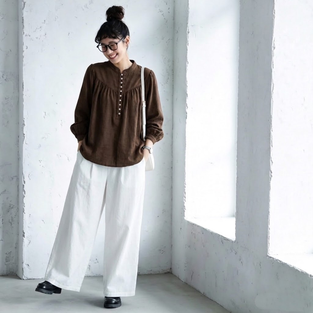 S-XL  無地 清楚見え 長袖 ボタン 無地 長袖 シャツ XL コーヒー