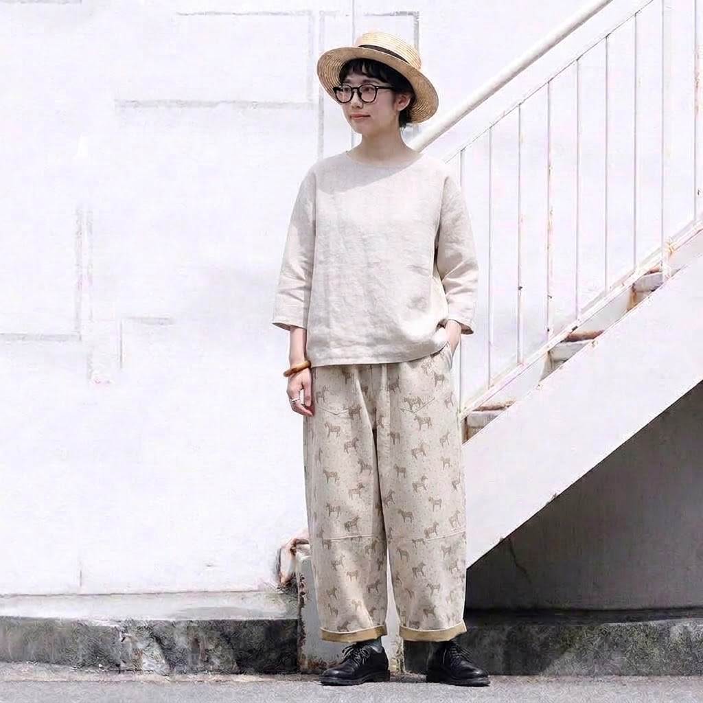 Ｓ-XL 人気を獲得♡ 動物柄 プリント ポケット付き シンプル ジーンズ S アイボリー