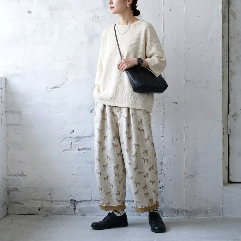 Ｓ-XL 人気を獲得♡ 動物柄 プリント ポケット付き シンプル ジーンズ S アイボリー