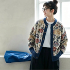 S-3XL 小さな花と暮らす ゆるニットカーディガン S 写真通り