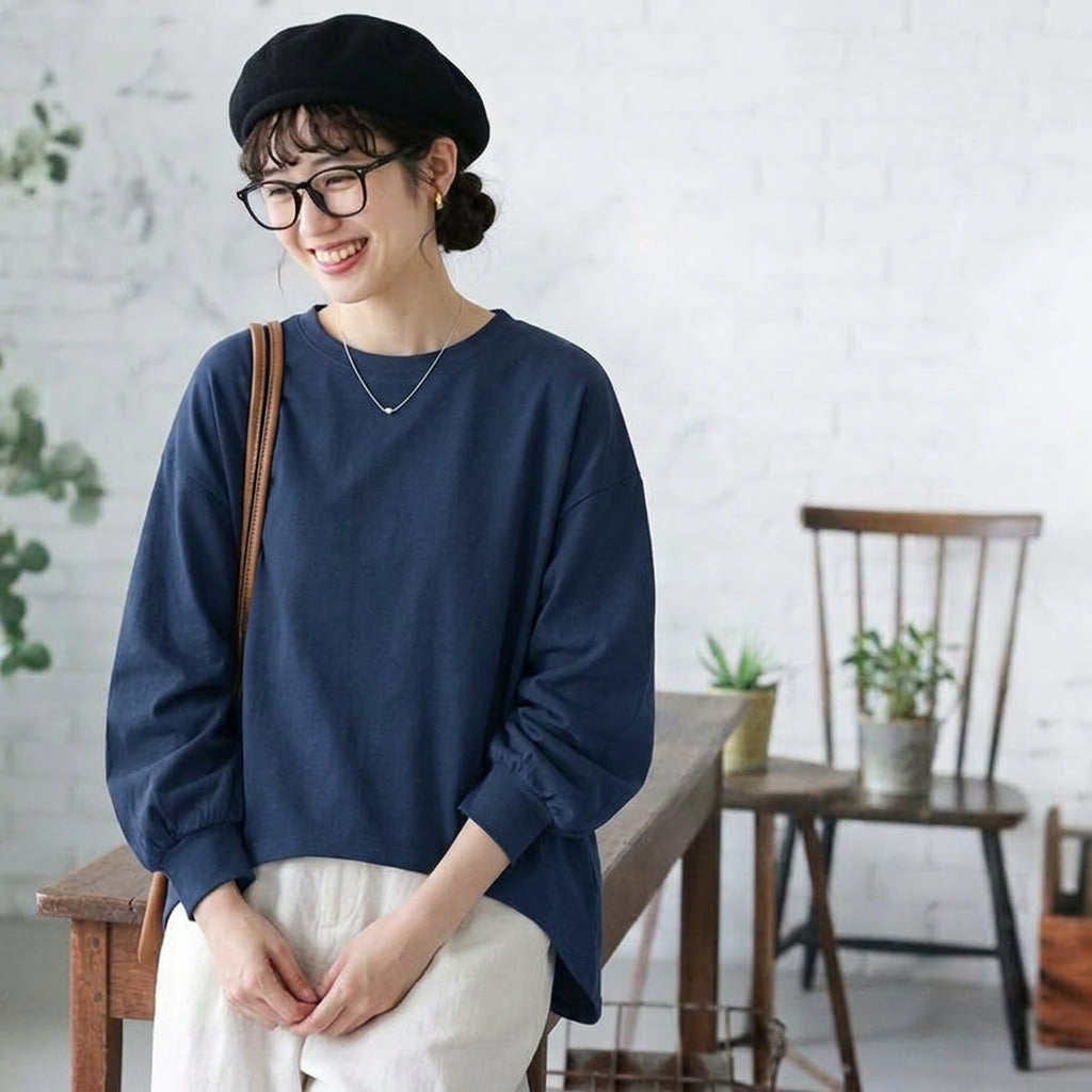 【コットン】ML 超快適 テクスチャ 肌触り柔らかい 無地 Tシャツ M ホワイト