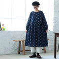 M-2XL 女性に大人気 シンプル ドット柄 長袖 ワンピース 2XL 写真通り