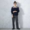S-4XL 人気を獲得♡ 配色 長袖 ボタン 無地 カーディガン 4XL ネイビー
