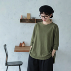 M-4XL ラウンドネック オーバーシルエット 長袖 Ｔシャツ M ブラック