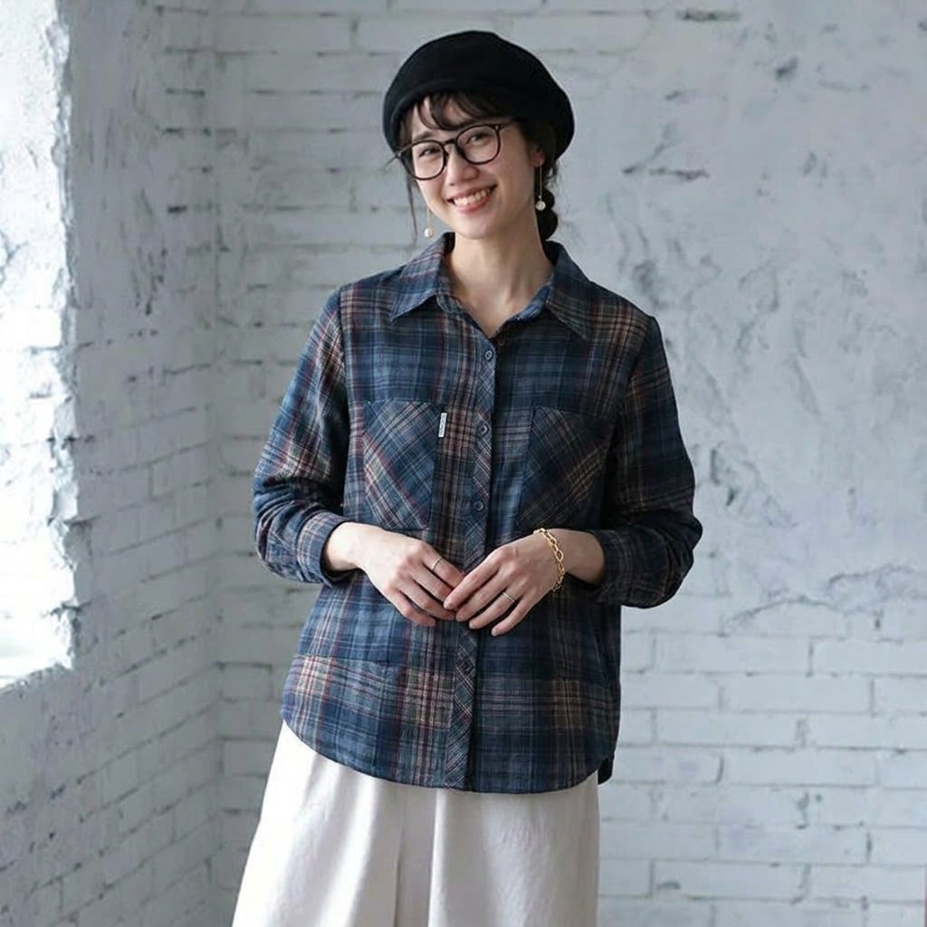 L-5XL 大好評レビュー 柔らかい チェック柄 長袖 シャツ L 写真通り