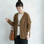 M-4XL 好感度UP 花柄 総柄  長袖 可愛くて繊細な カーディガン M カーキ色