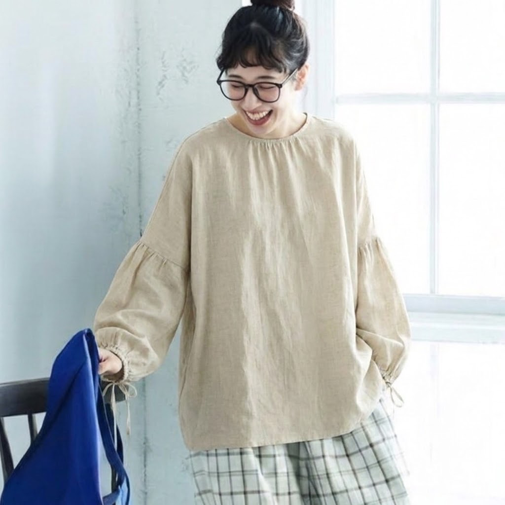 L-XL ゆったり ルーズシルエット 体型カバー シーズン移行向け きれいめ トップス L グレー