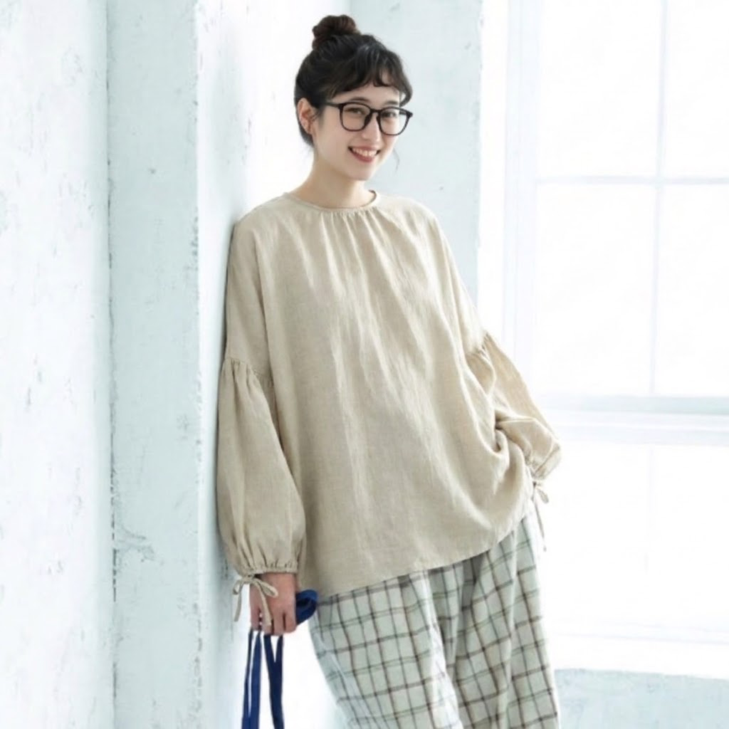 L-XL ゆったり ルーズシルエット 体型カバー シーズン移行向け きれいめ トップス L グレー