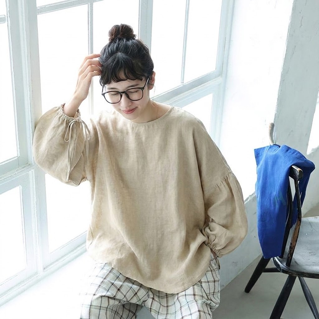 L-XL ゆったり ルーズシルエット 体型カバー シーズン移行向け きれいめ トップス L グレー