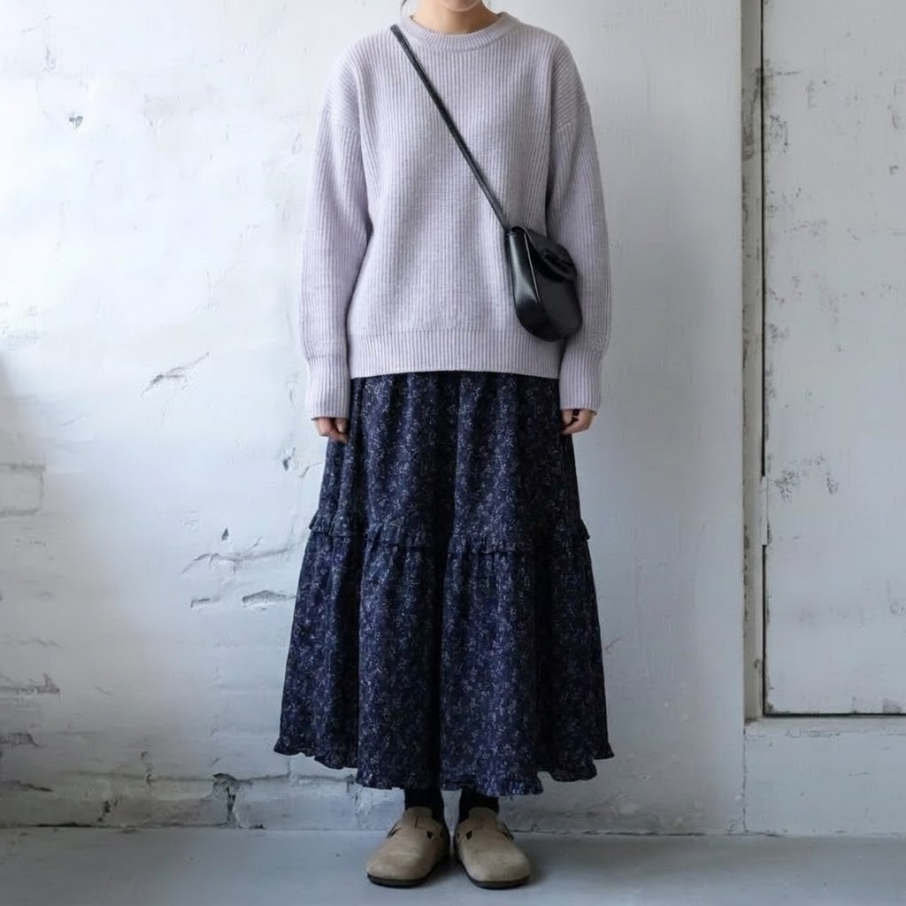 S-XL 上品見え Aライン 切り替え プリント 花柄 カジュアル スカート XL 写真通り