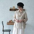 M-2XL 大人可愛い 花模様 刺繍 植物 長袖 シャツ袖  シャツ 2XL 写真通り