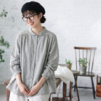 M-2XL ストレート 季節の変わり目 長く着られる 長袖 シャツ M グレー
