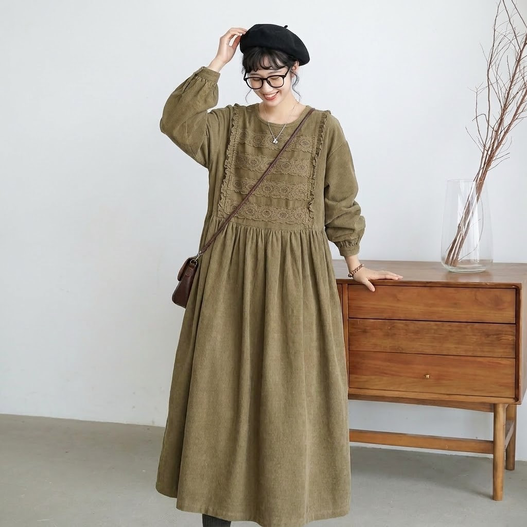 L-4XL 超快適 柔らかい シンプル スウィート ワンピース L 写真通り