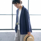M-2XL 森ガール シンプル 無地 刺繍 長袖 ボタン カーディガン M ホワイト