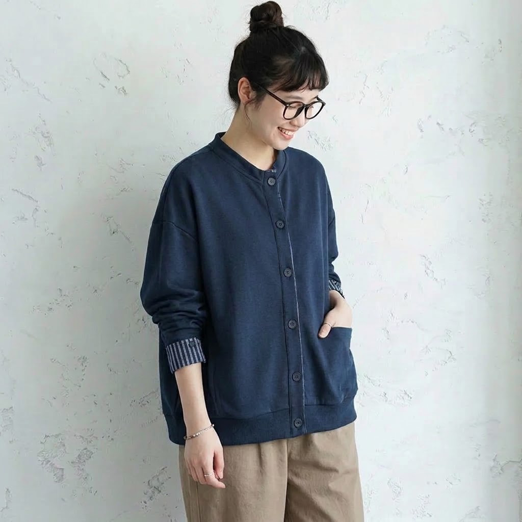 見逃し厳禁M-2XL 長袖 落ち肩スリーブ 無地 チェック柄 切り替え ファッション ジャケット M 写真通り