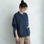 見逃し厳禁M-2XL 長袖 落ち肩スリーブ 無地 チェック柄 切り替え ファッション ジャケット M 写真通り
