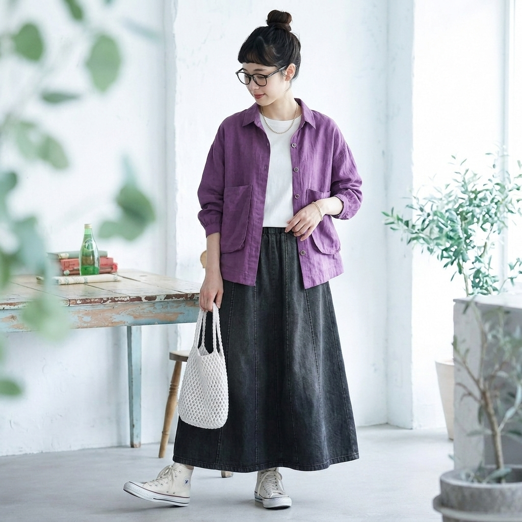 【コットン】2XL-5XL  無地 ポケット付き ボタン 長袖 カジュアル シャツ 2XL ホワイト