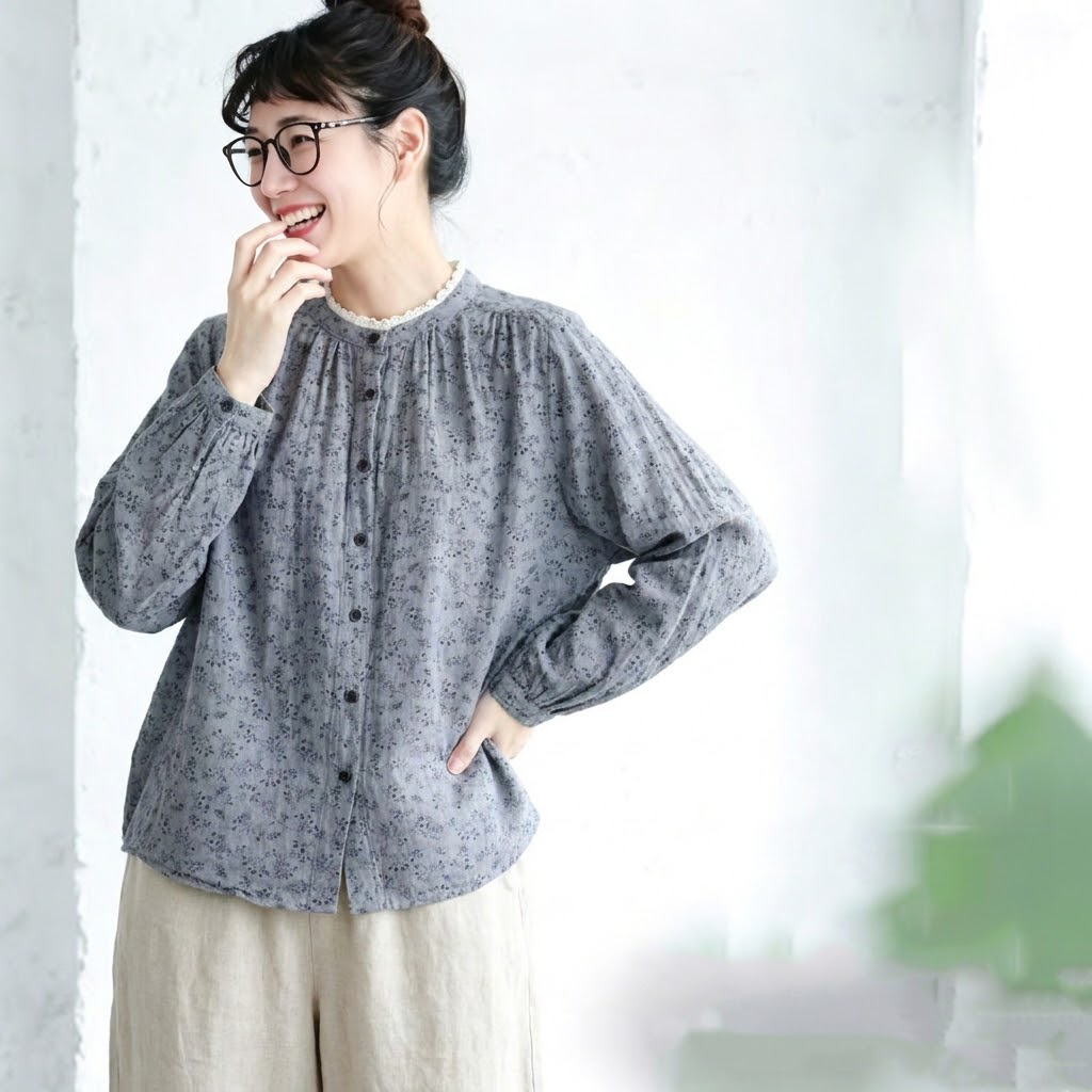 M-2XL 落ち着いたカラー きれいめ シャツ 2XL グレー
