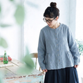 L-2XL 着回し 軽やか きれいめ 長袖 シャツ 2XL ブルー