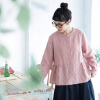 L-2XL 着回し 軽やか きれいめ 長袖 シャツ L ブルー