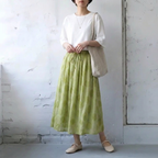 【コットン】M-2XL ドット柄 接触冷感 通気性良い スカート M グリーン