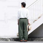 M-4XL 暑がりな私のパンツ コットン ガウチョパンツ M ブラック