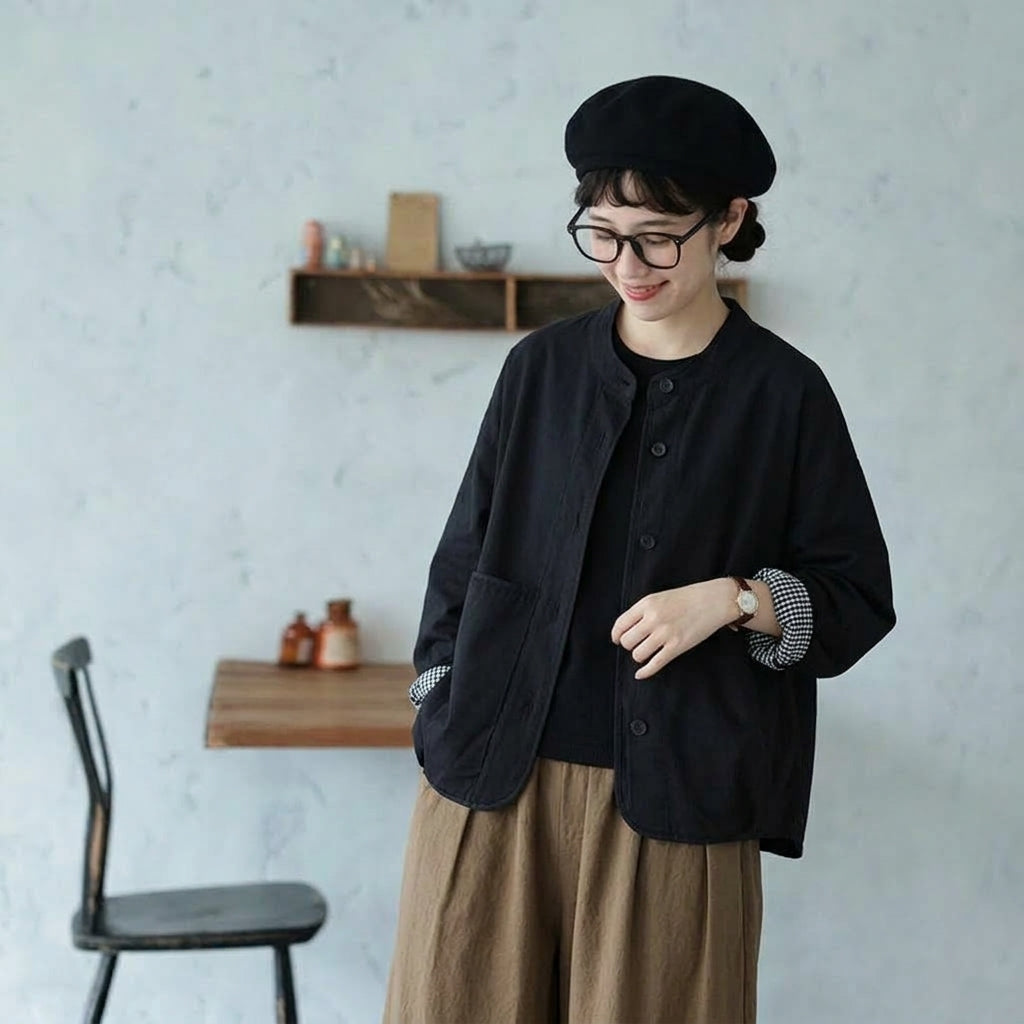 女性に大人気M-3XL スタンドカラー カジュアル 秋色 長袖 ジャケット M ベージュ