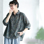 M-2XL 花柄 肌触り柔らかい レトロ シャツ M 写真通り