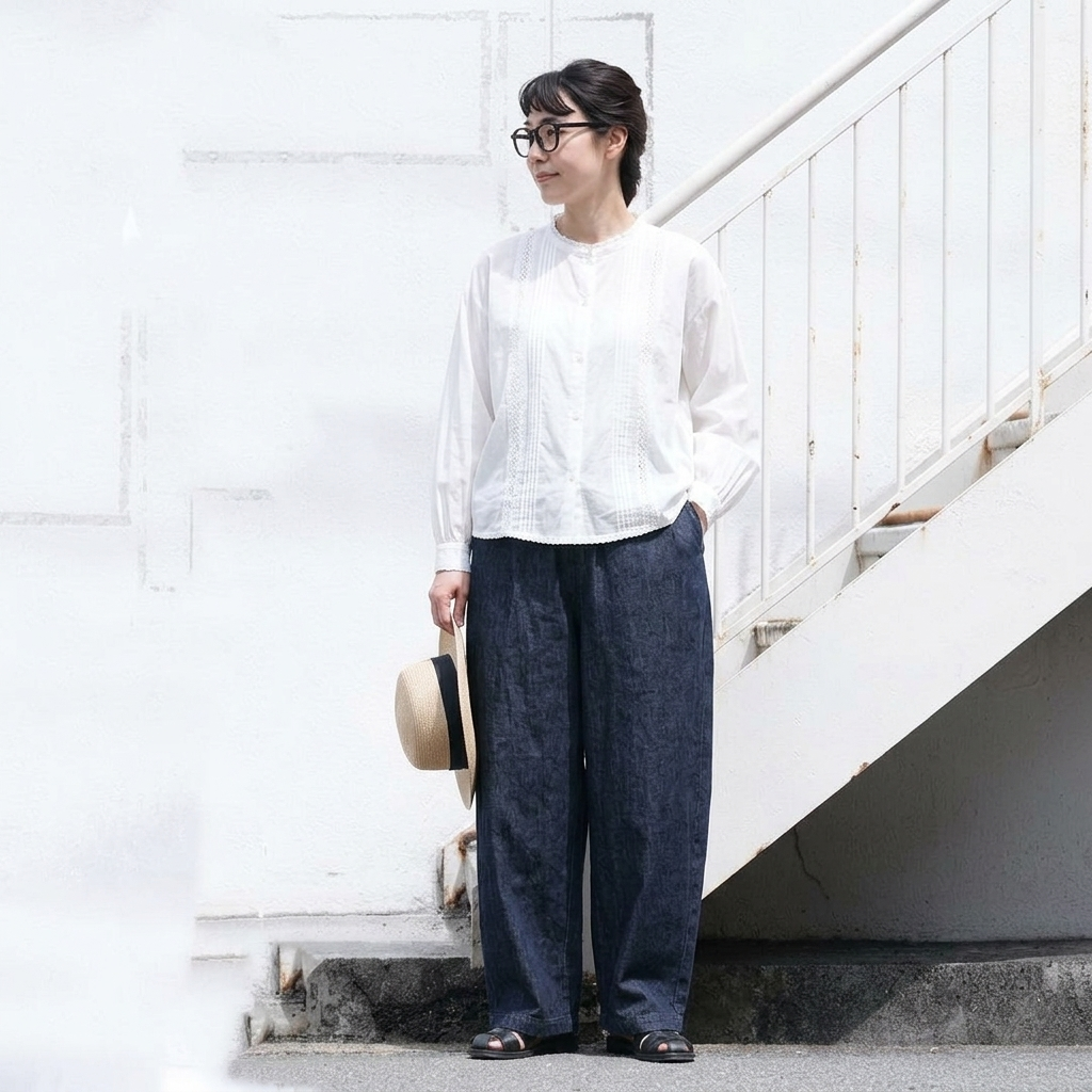 M-XL  デニム 無地  コーディネート ロング丈 通気性良い ナチュラル ジーンズ M デニムブルー