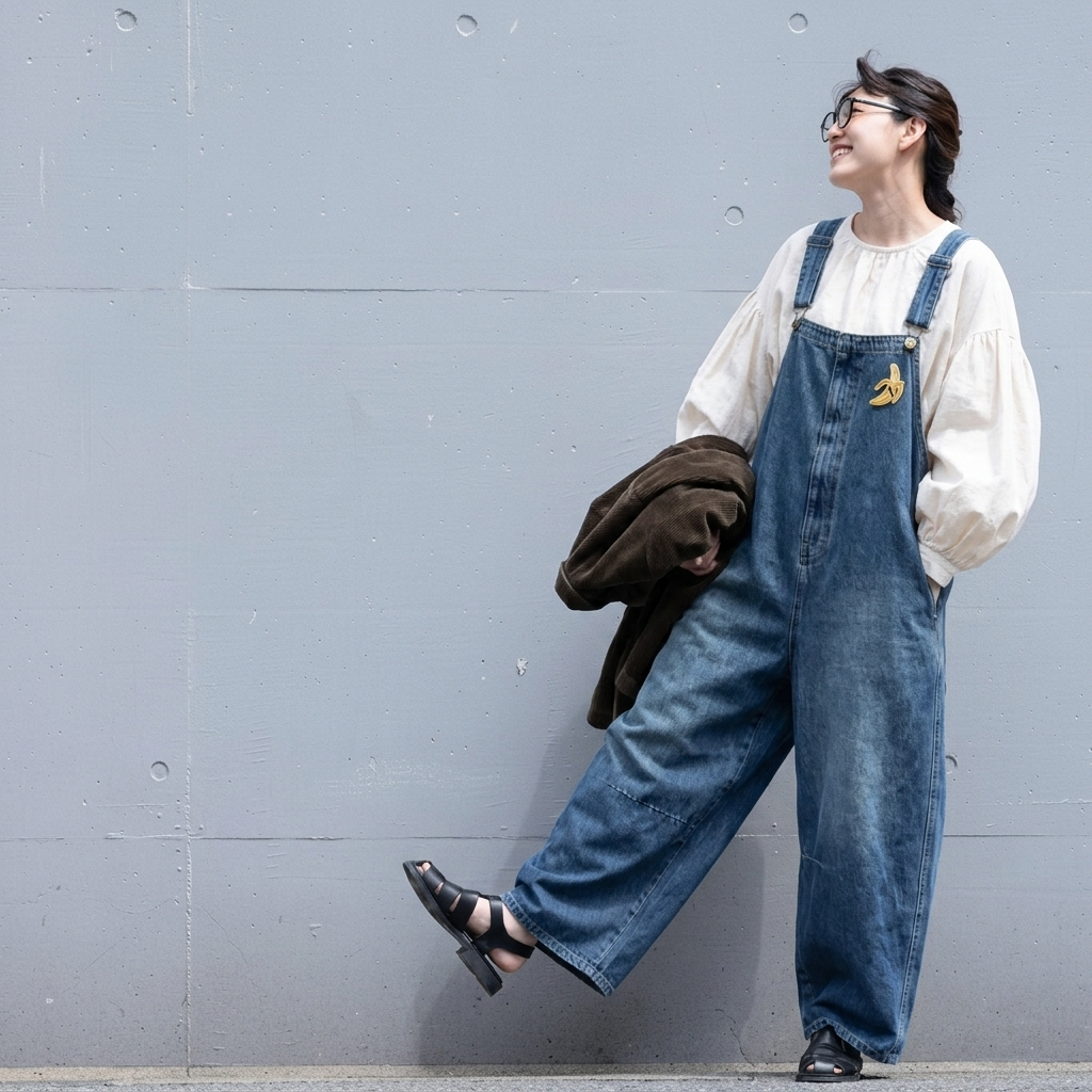 M・L  デニム 無地  ロング丈 カジュアル パンツ M ダークブルー