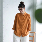 M-3XL ダブルブレス ノーマルスリーブ 無地 シンプル シャツ M ホワイト