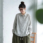 M-3XL ダブルブレス ノーマルスリーブ 無地 シンプル シャツ M ホワイト