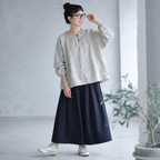 M-2XL ナチュラル ゆったり 体型カバー きれいめ シャツ 2XL アイボリー