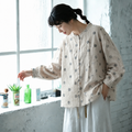 M-2XL 綿麻 レトロ スタンドネック カジュアル シャツ 2XL 写真通り