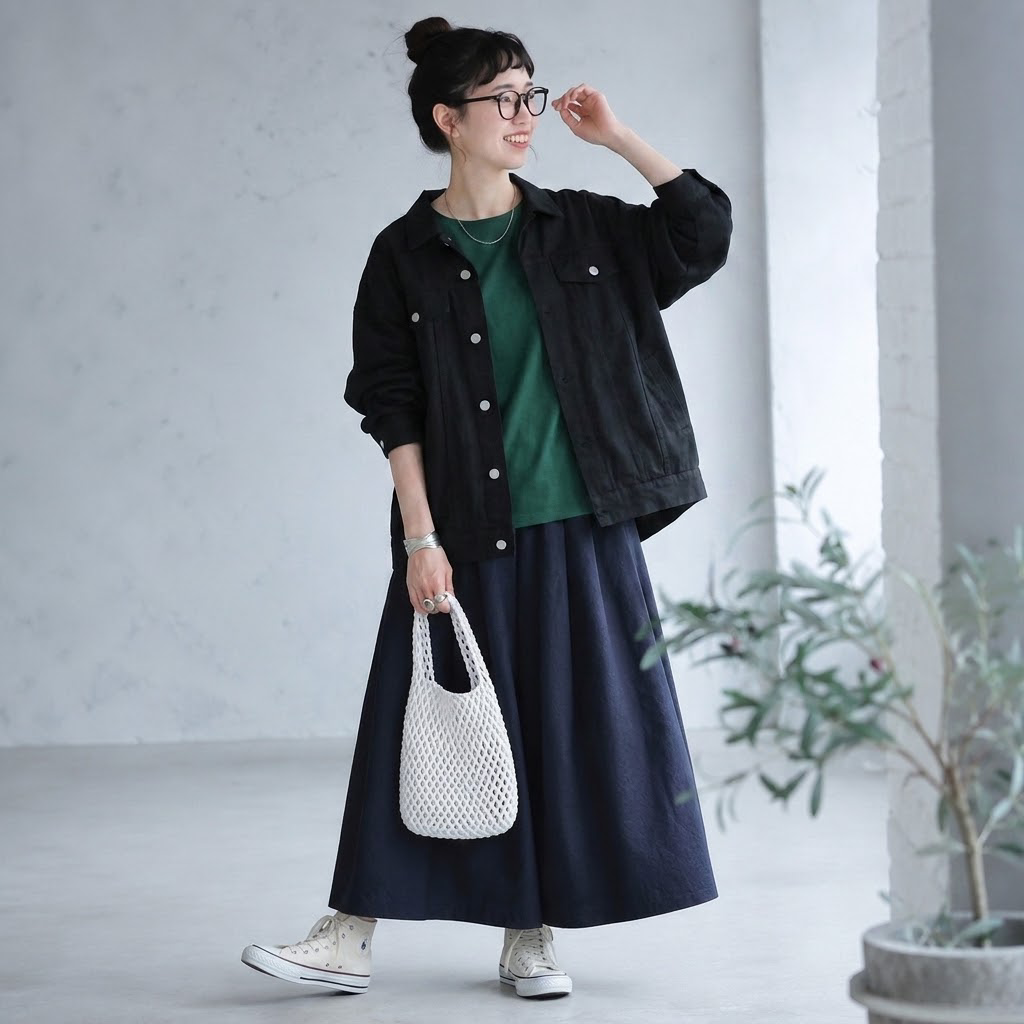 ML 丸襟 ゆったり ロングスリーブ インナー 心地よい気候 Ｔシャツ L アーミーグリーン