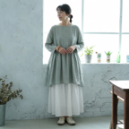 M~2XL 綿麻 無地 着痩せ効果ブラウス M ピンク
